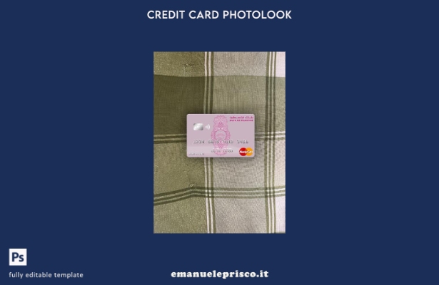 modello frontale photolook mastercard della Palestine Bank of Palestine in stile